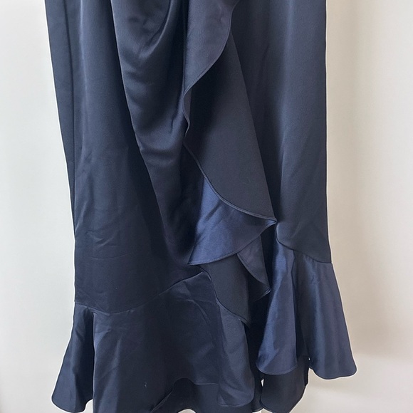 BloomChic Blue Asymmetrical Ruffled Cocktail Gown - Picture 7 of 11